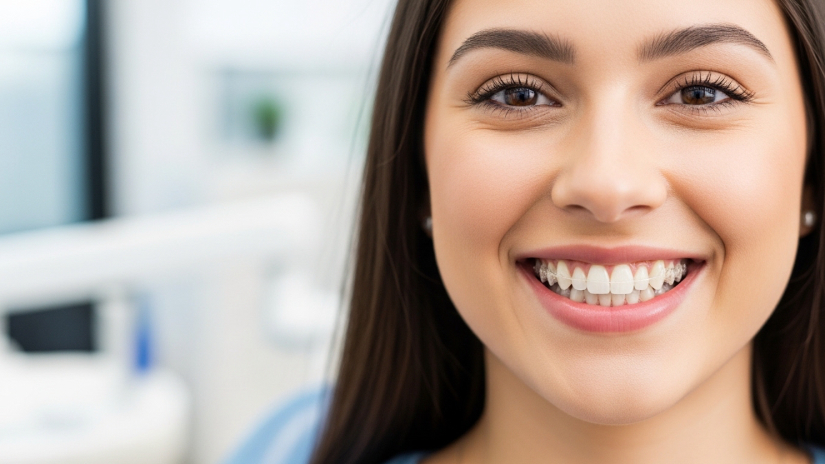 A patient demonstrating the ease of removing clear aligners for eating or cleaning, highlighting their convenience.